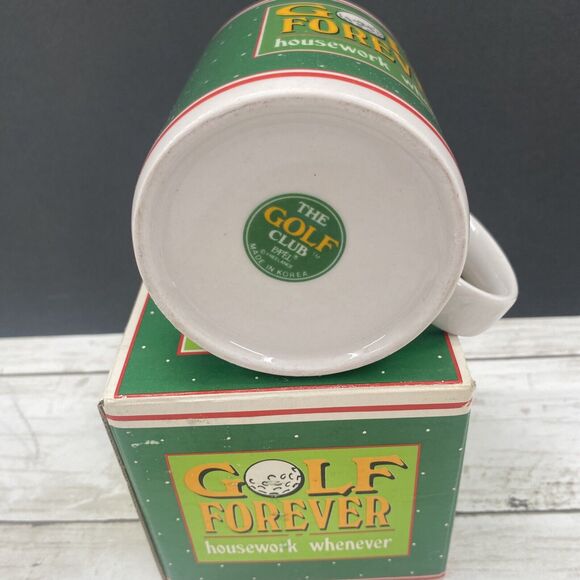 Vintage Golf Forever Housework Work Whenever Ceramic Porcelain Coffee Tea Mug - Picture 3 of 12